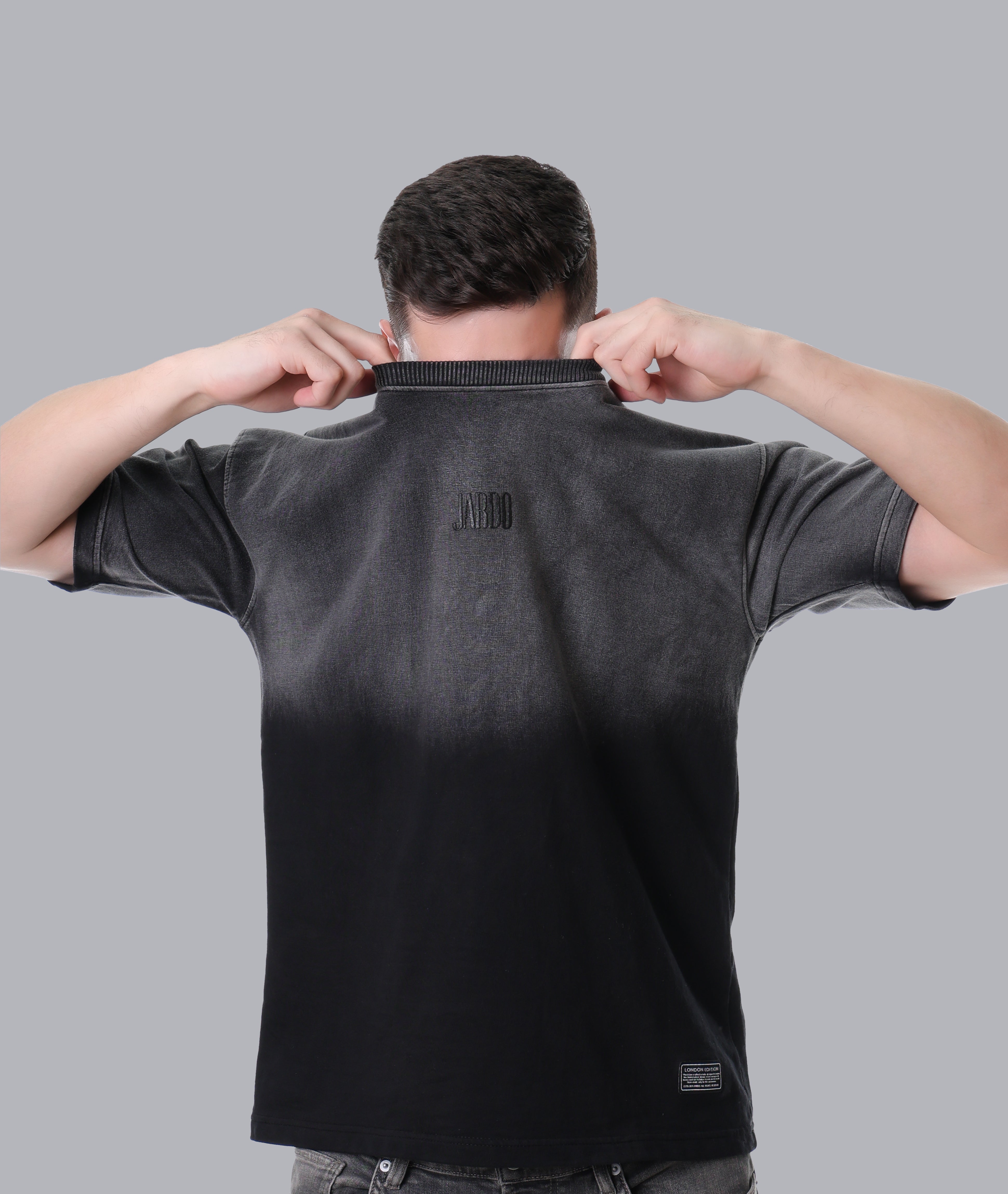 Jardo Obsidian Fade premium streetwear t-shirt – black oversized g tee